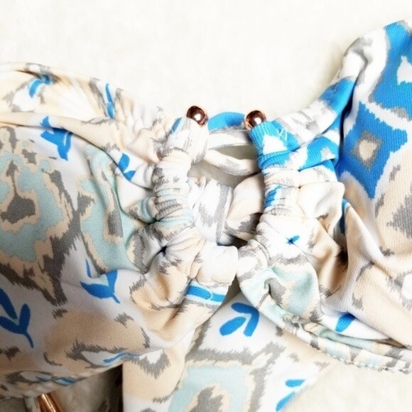 NWT Eberjey Women's Size Small Bleached‎ Blues Cecily Halter Bikini Top - Picture 5 of 10